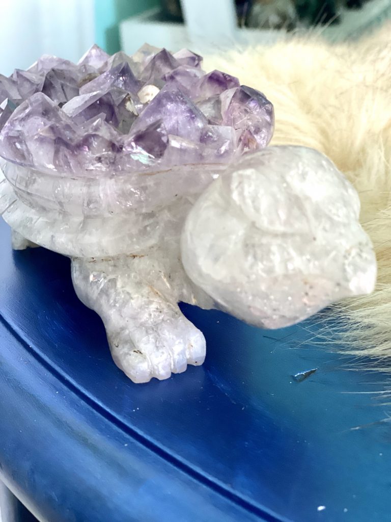 Large amethyst crystal turtle