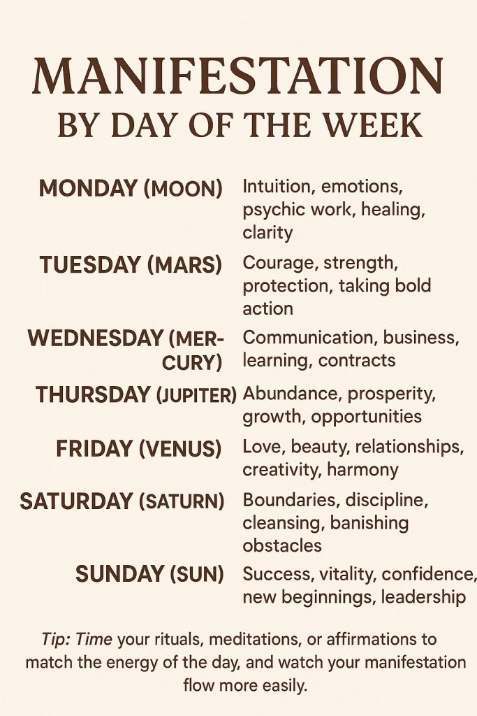 Manifestation by day of the week